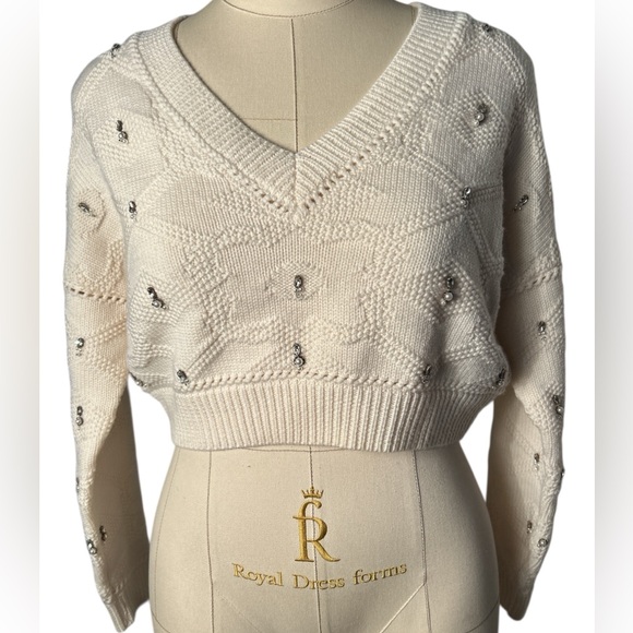 Jonathan Simkhai Sweaters - Jonathan Simkhai wool pearl rhinestone sweater
